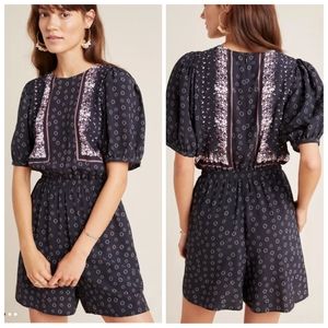 NWT Anthropologie Sandy Printed Romper Size Small
